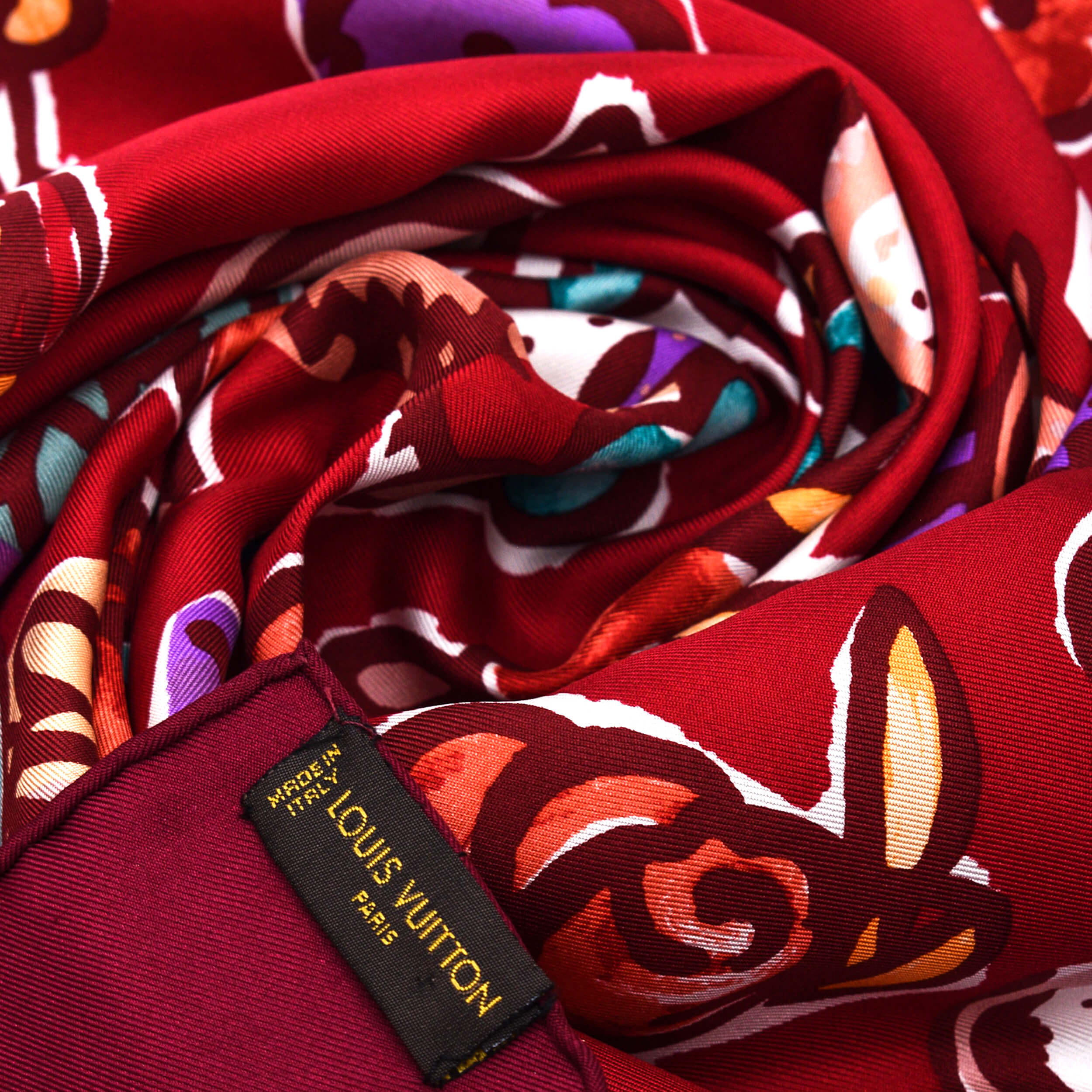 Louis Vuitton - Burgundy  Matryoshka Fleurs Silk Scarf